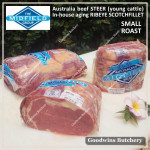 Beef Ribeye AUSTRALIA STEER (young cattle) aged chilled whole cut +/- 2.2kg brand MIDFIELD PREORDER 2-3 days notice (Scotch-Fillet / Cube-Roll)